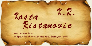 Kosta Ristanović vizit kartica